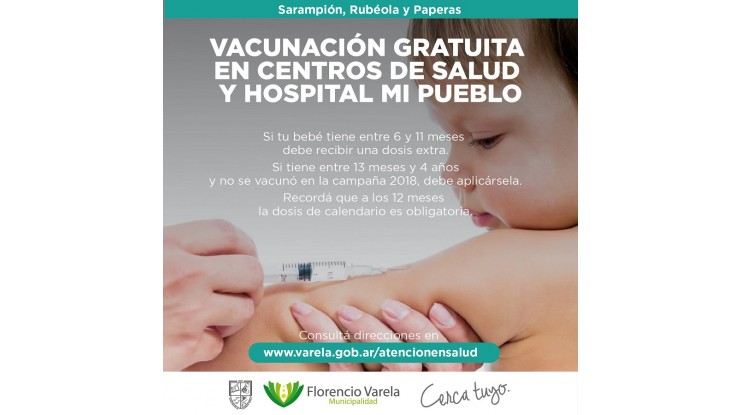 Vacunación gratuita en Florencio Varela